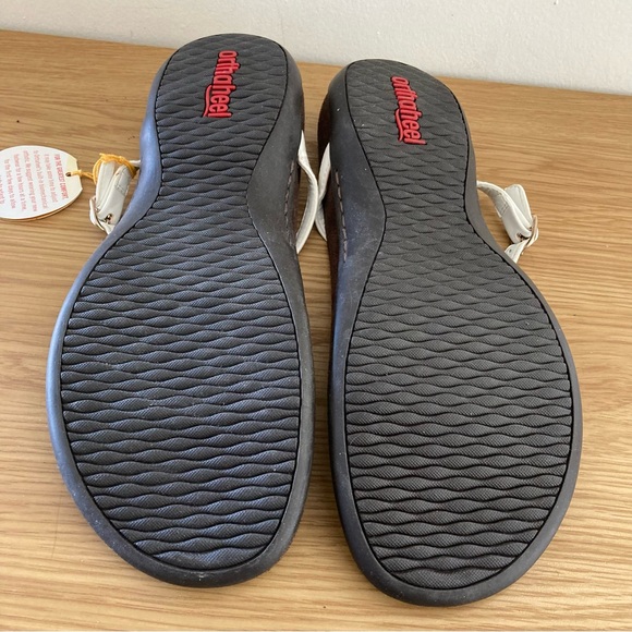 Orthaheel Size 11 Brown, Gold & White Thong Sandals - NWOT - Picture 6 of 9